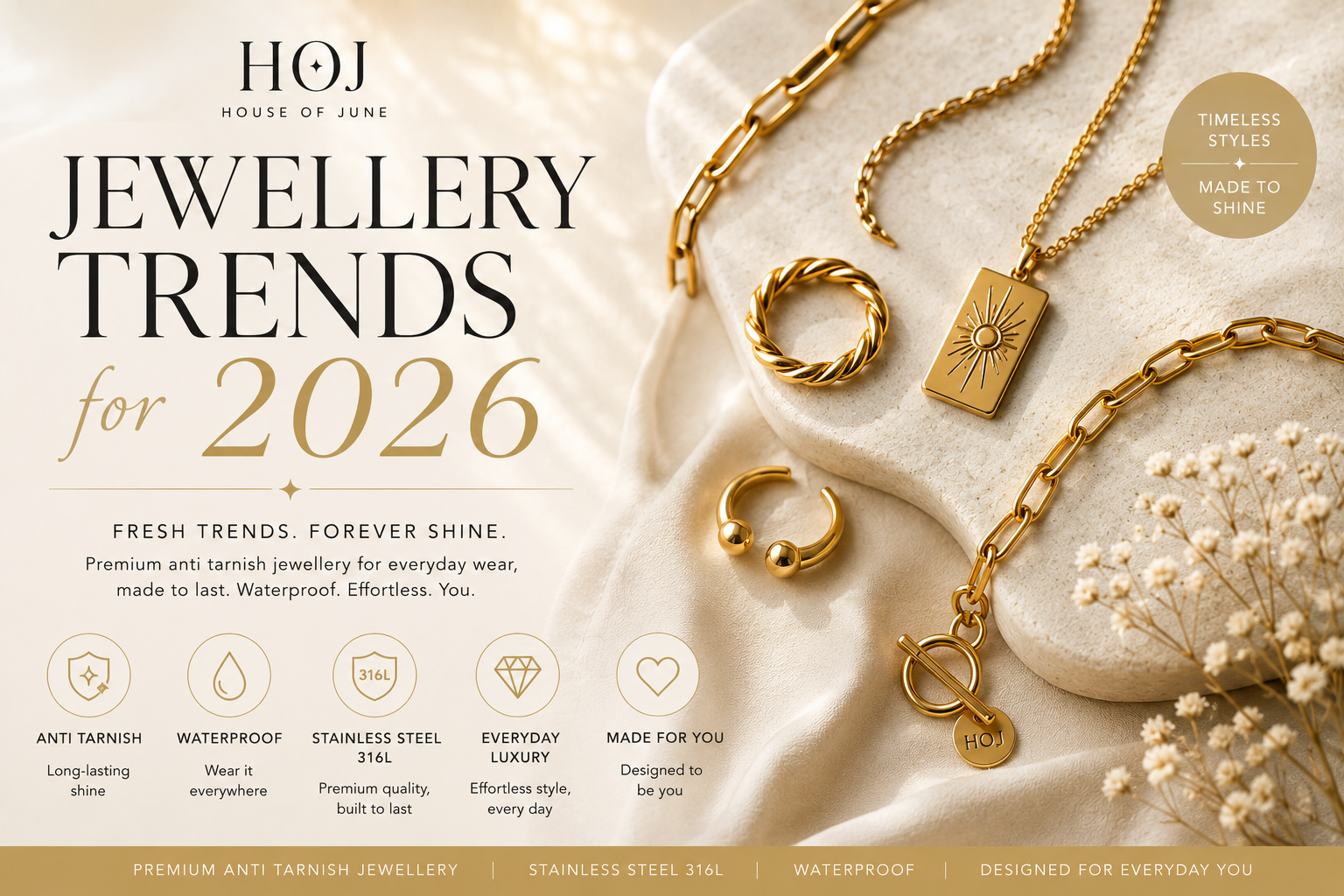 Jewellery Trends 2026: Waterproof Anti-Tarnish Styles by House of June