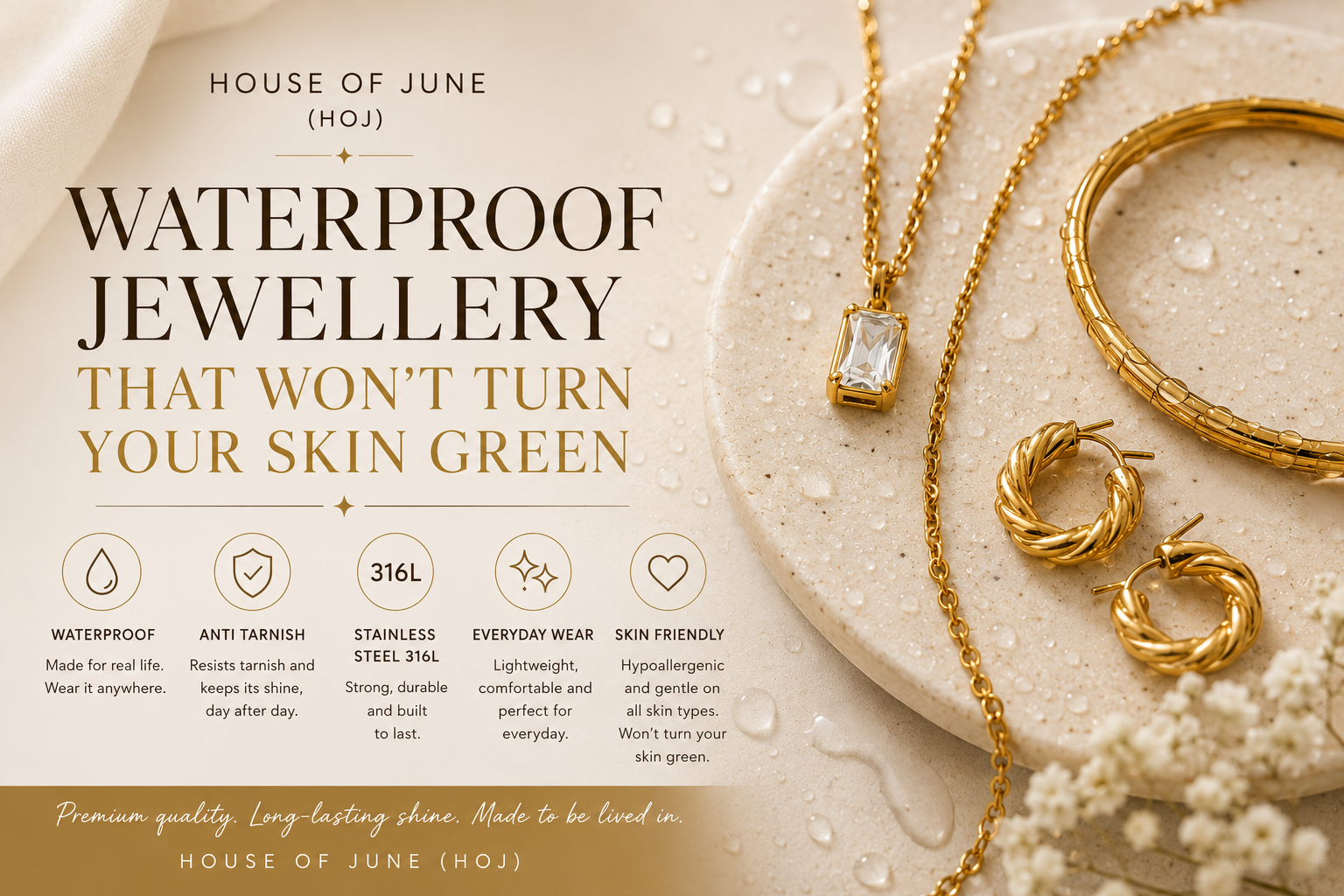 Waterproof Jewellery That Won’t Turn Your Skin Green