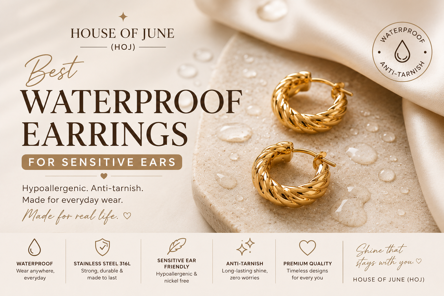 Best Waterproof Earrings for Sensitive Ears