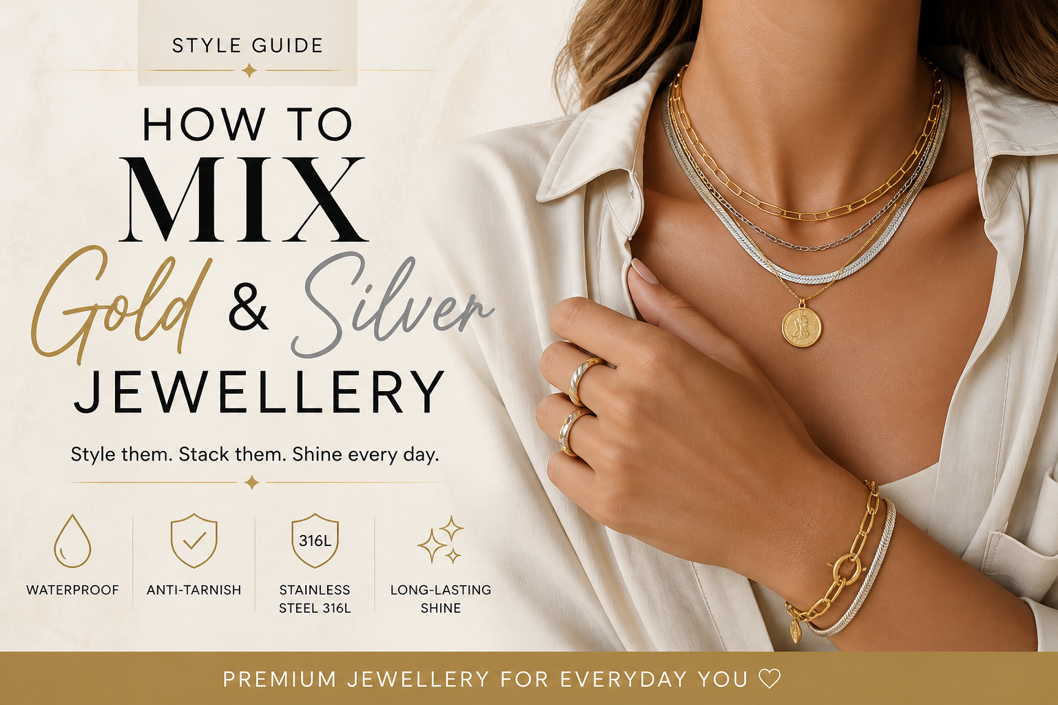 How to Mix Gold and Silver Jewellery