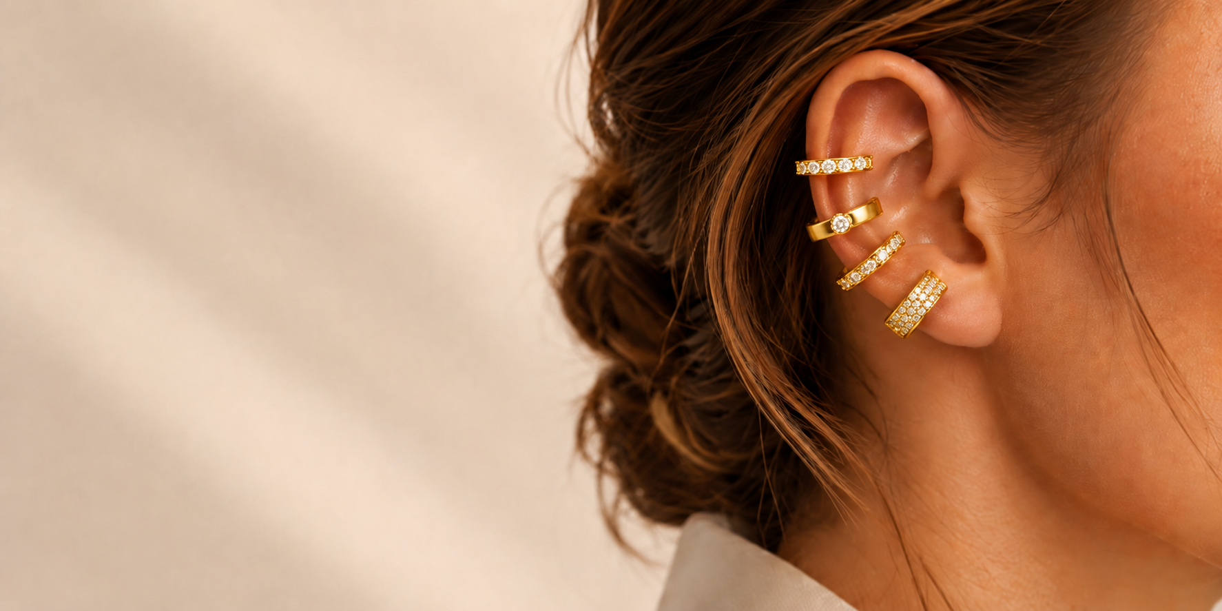 Waterproof Gold Ear Cuffs UK | 18K PVD Tarnish Free Jewellery