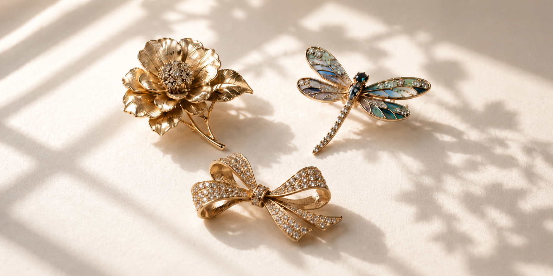 Waterproof Gold Brooch Pins UK | 18K PVD Tarnish Free Jewellery