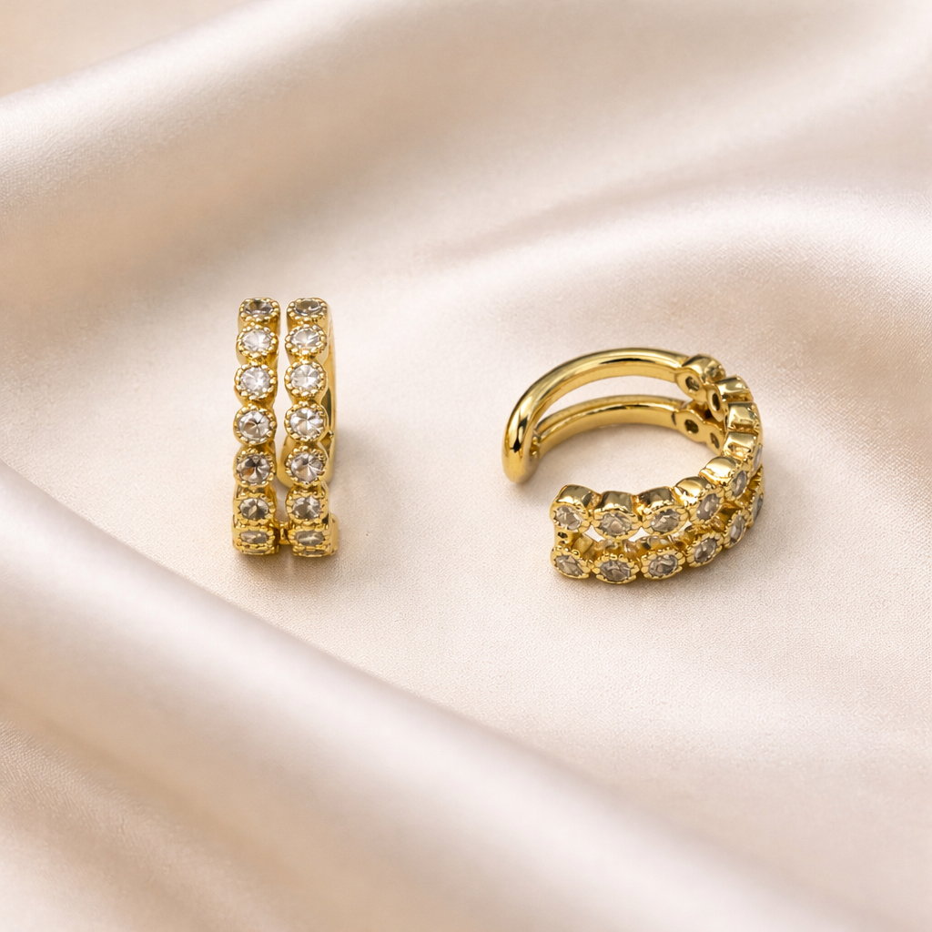 Celestia Double Crystal Ear Cuffs