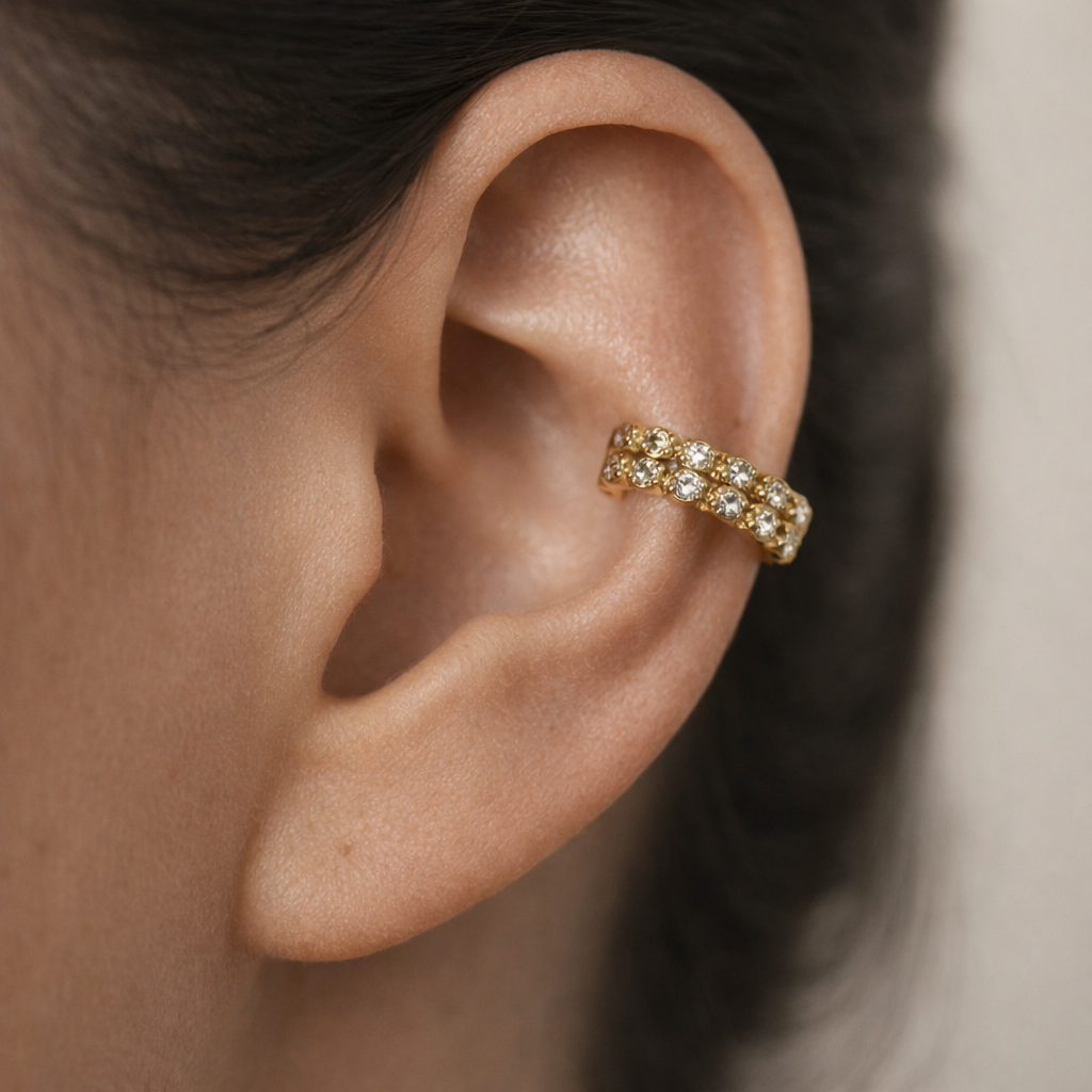 Celestia Double Crystal Ear Cuffs