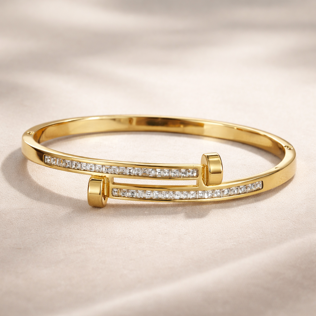 Velmira Twin Crystal Bar Bangle