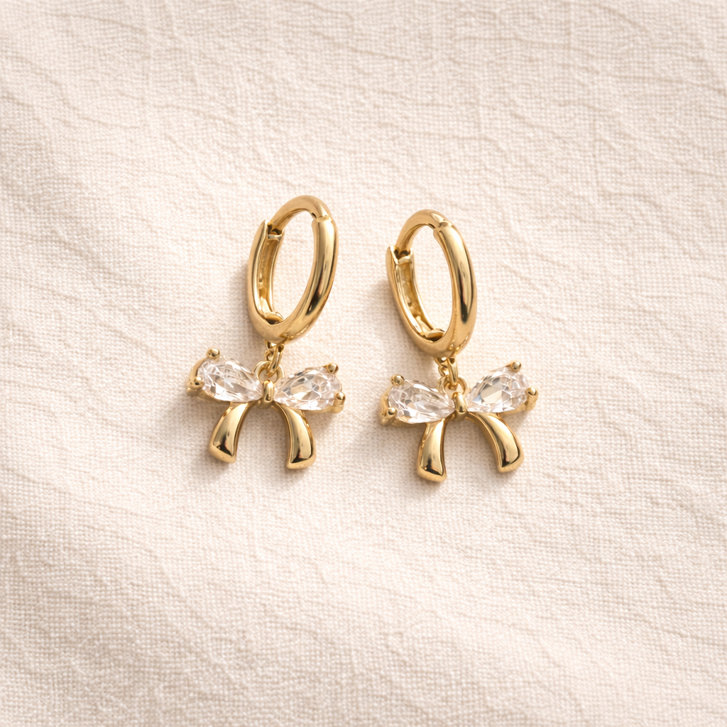 Amelie Bow Drop Earrings