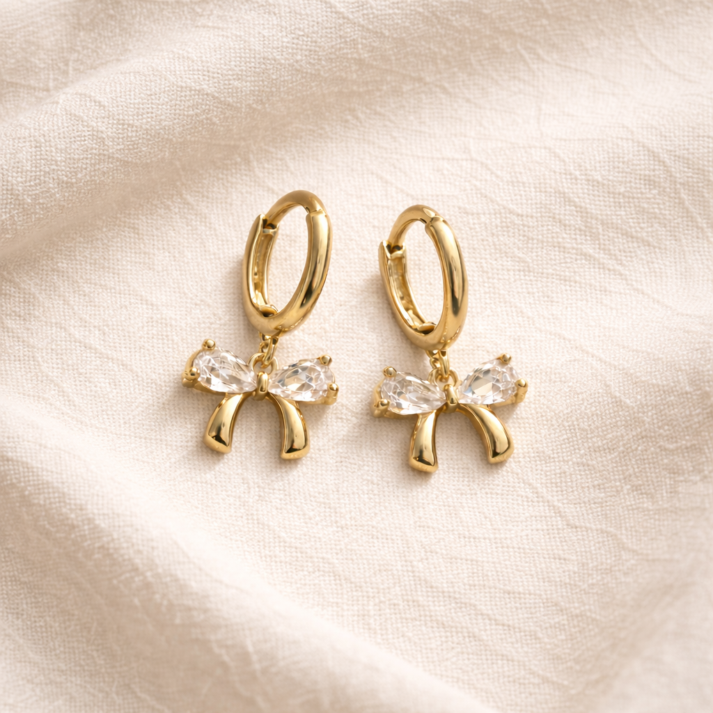 Amelie Bow Drop Earrings