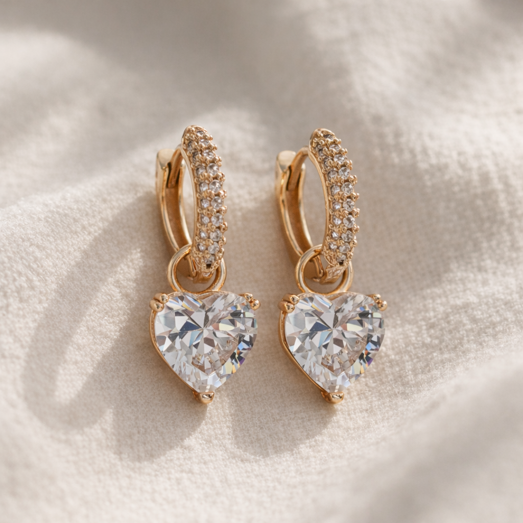 Celeste Heart Drop Earrings