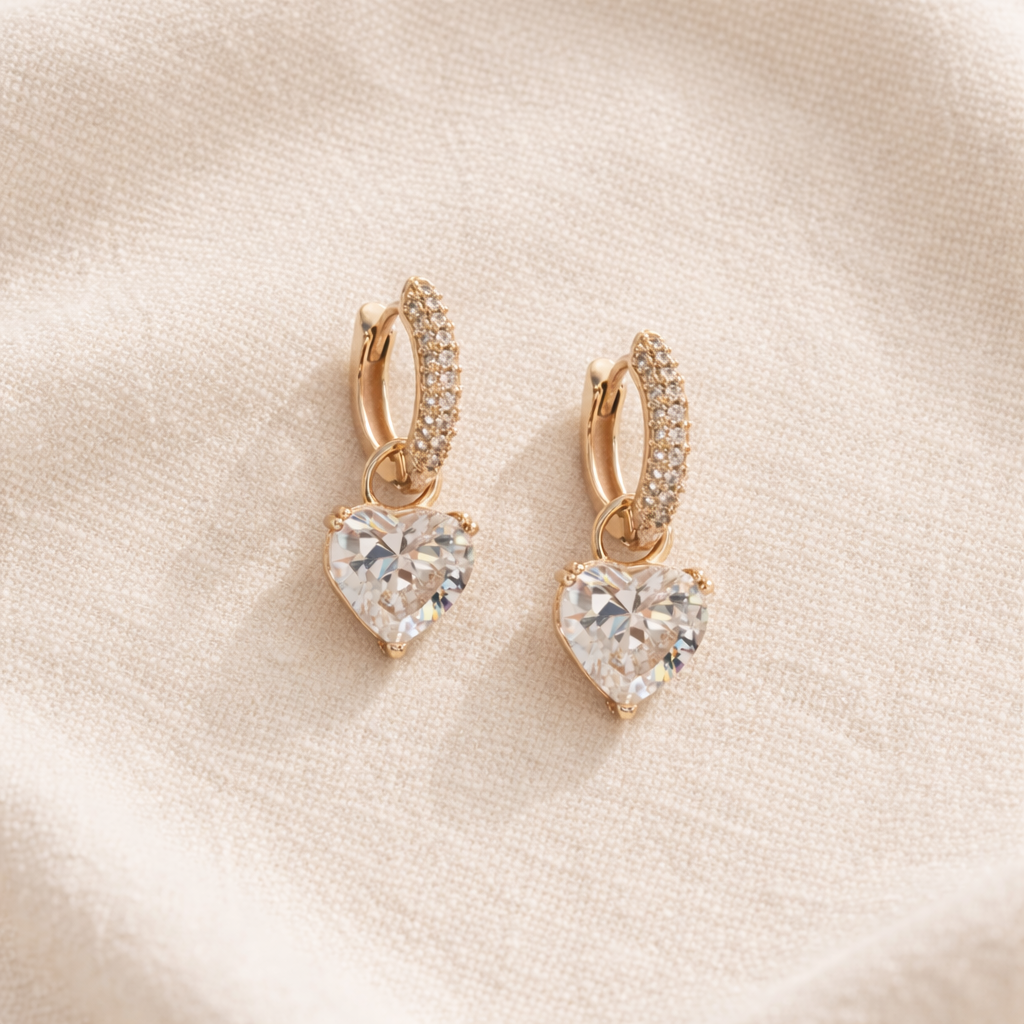 Celeste Heart Drop Earrings