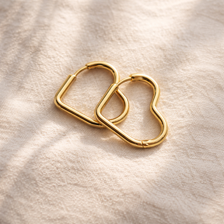 Amour Sculpted Heart Hoop Earrings