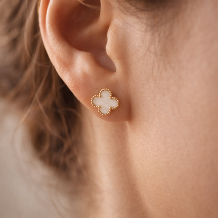 Alvara Clover Studs Earrings