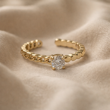 Aurelia Chain Solitaire Ring