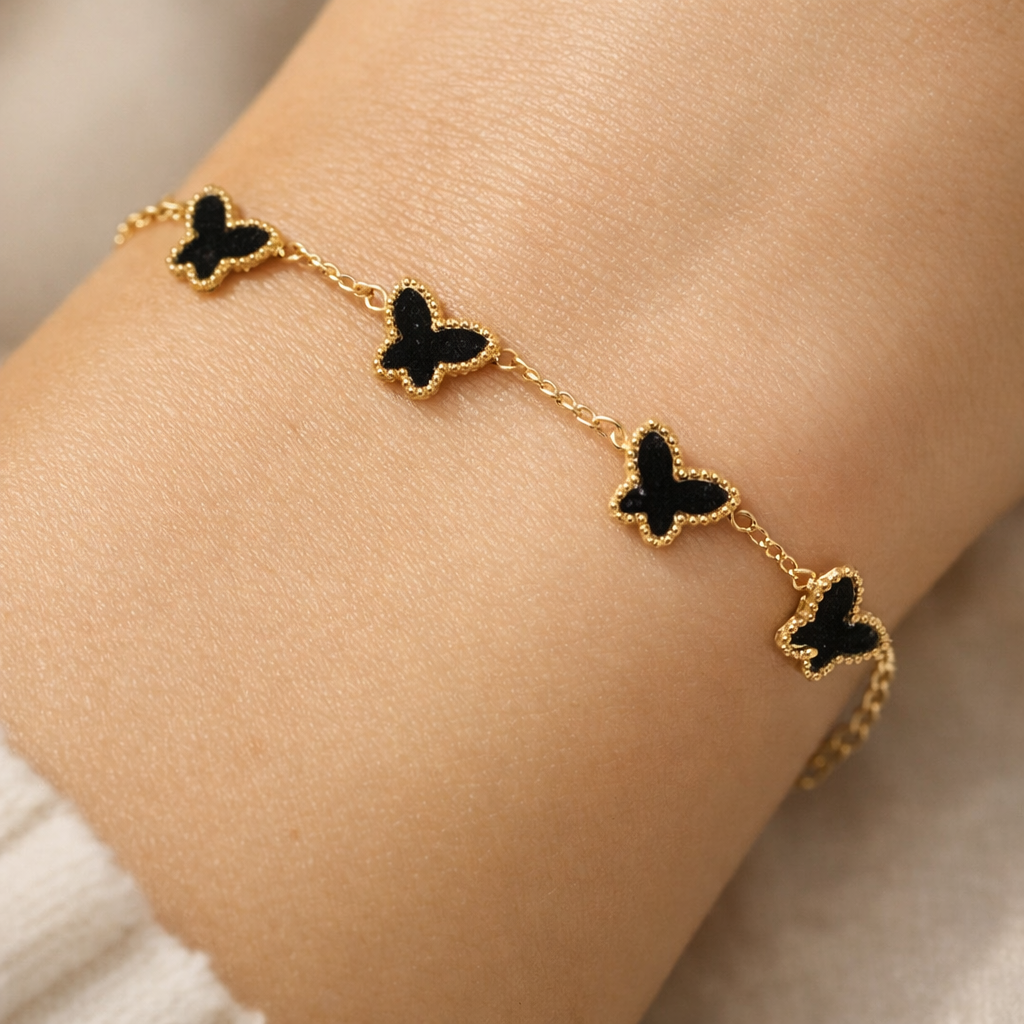 Noir Papillon Charm Bracelet