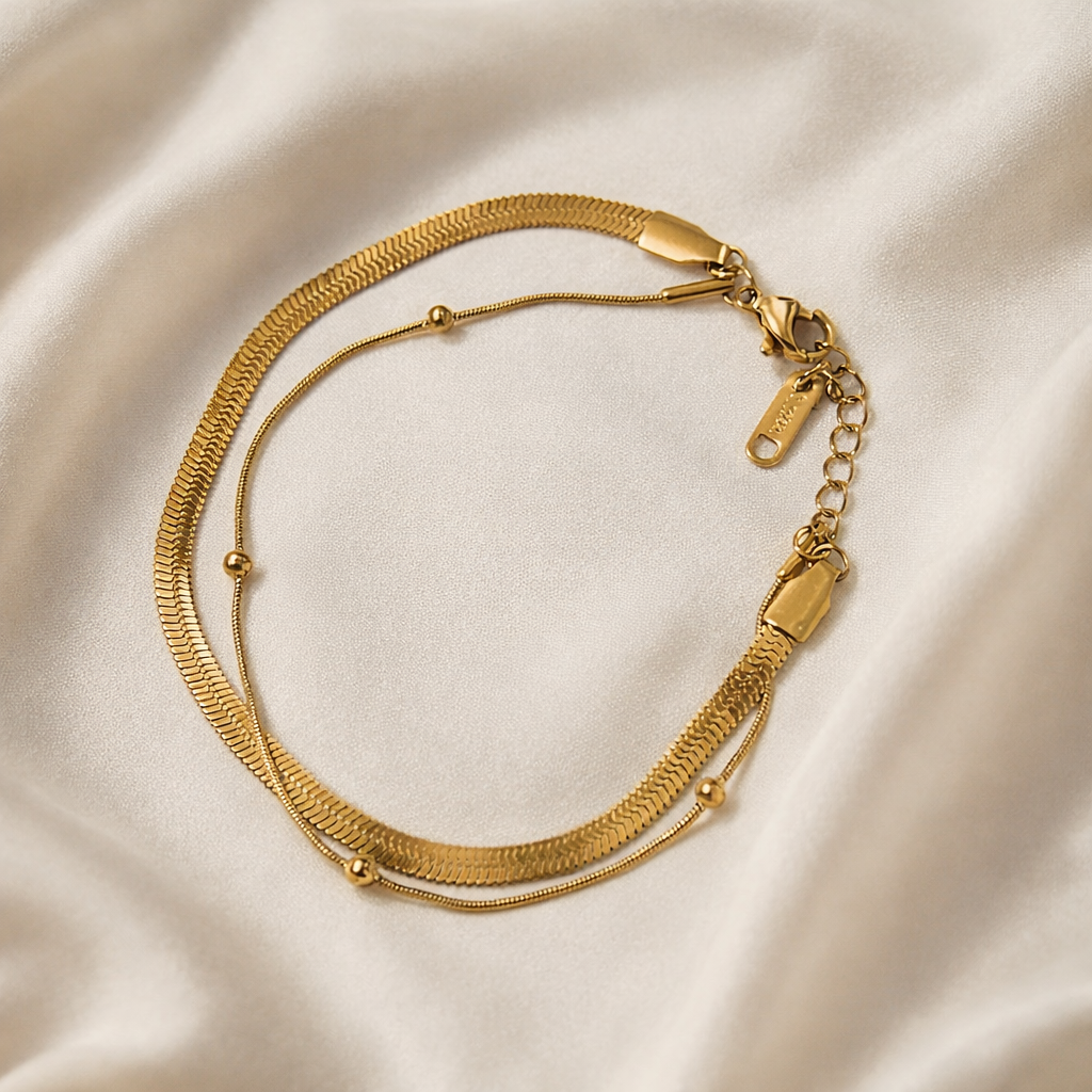 Aurelia Layered Snake Chain Bracelet