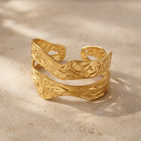 Virelle Sculpted Wave Cuff Bracelet