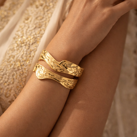 Virelle Sculpted Wave Cuff Bracelet