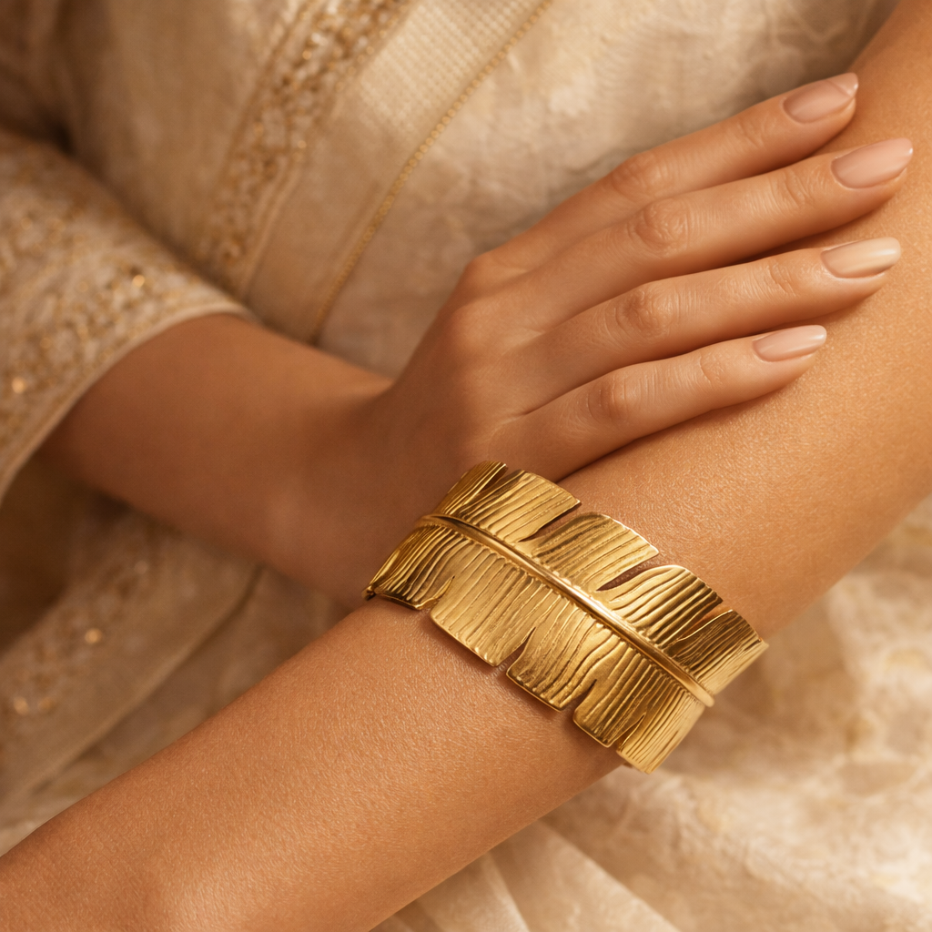 Calista Palm Leaf Cuff Bracelet