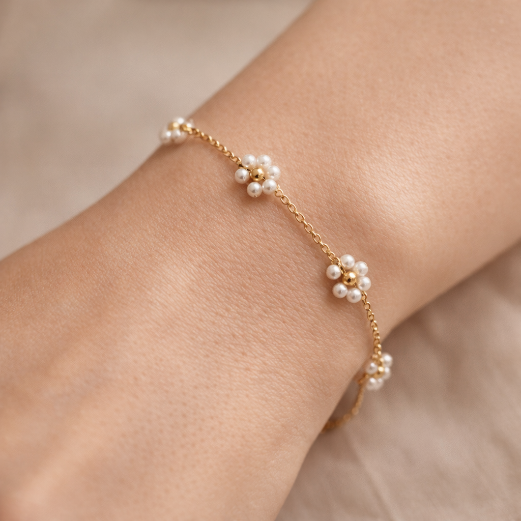 Elara Pearl Blossom Bracelet