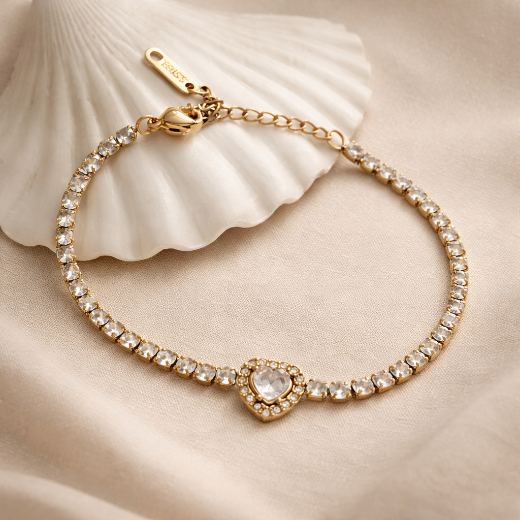 Amora Crystal Heart Bracelet