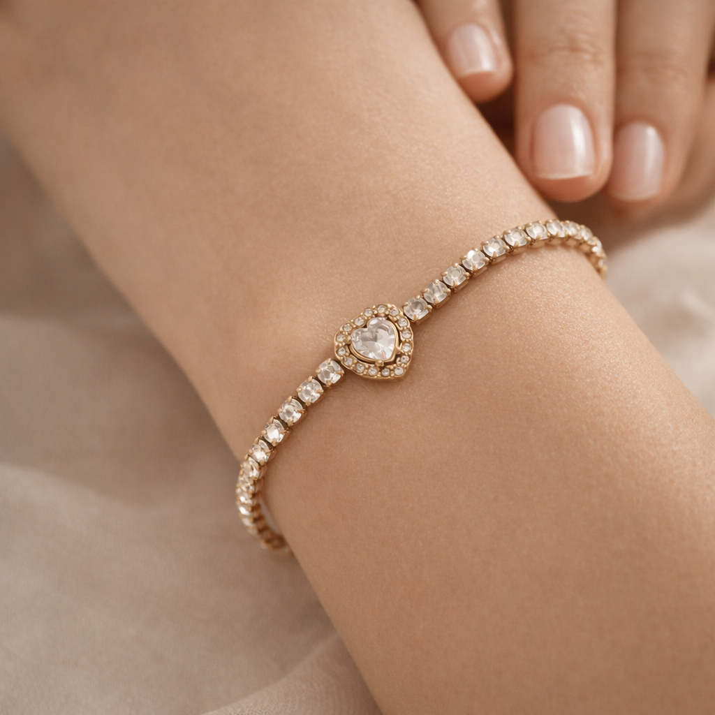 Amora Crystal Heart Bracelet