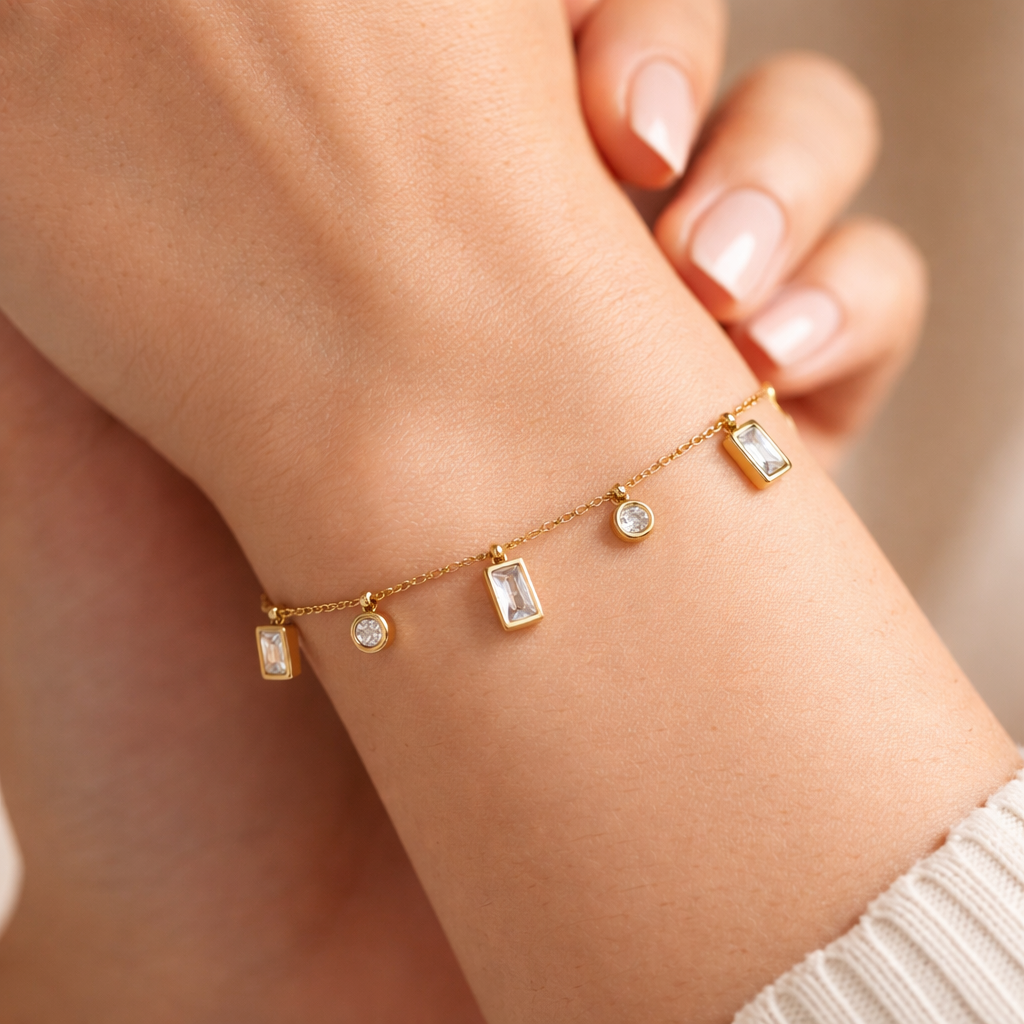 Elina Crystal Drop Bracelet