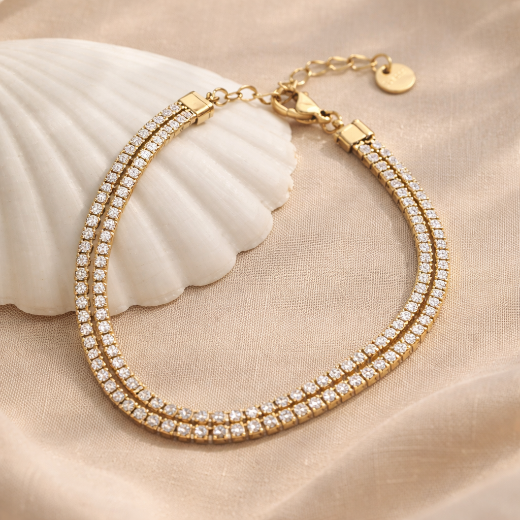Elise Double Crystal Tennis Bracelet