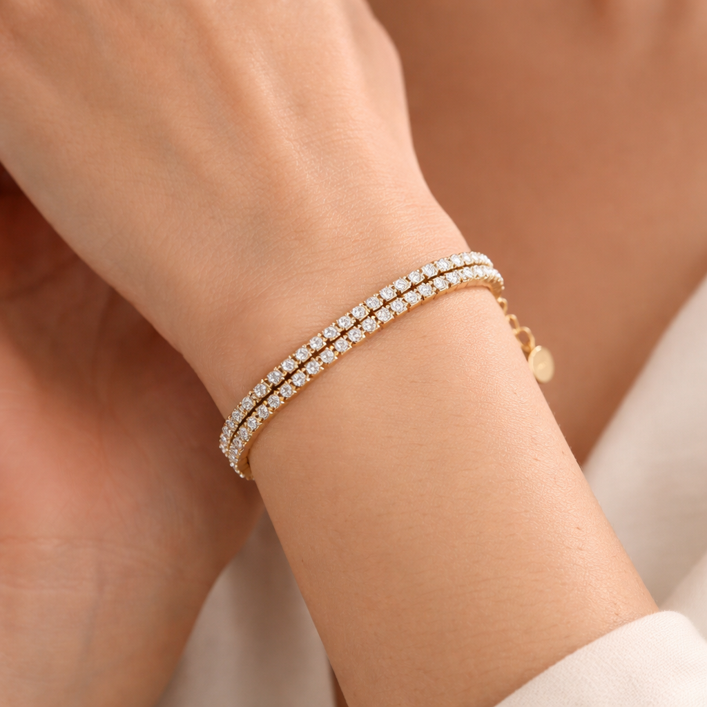 Elise Double Crystal Tennis Bracelet