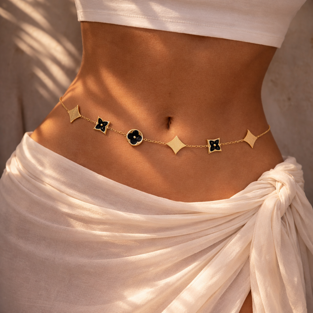 Noir Luxe Charm Waist Chain