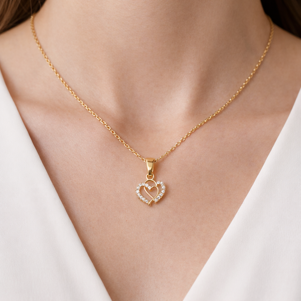 Amara Double Heart Necklace