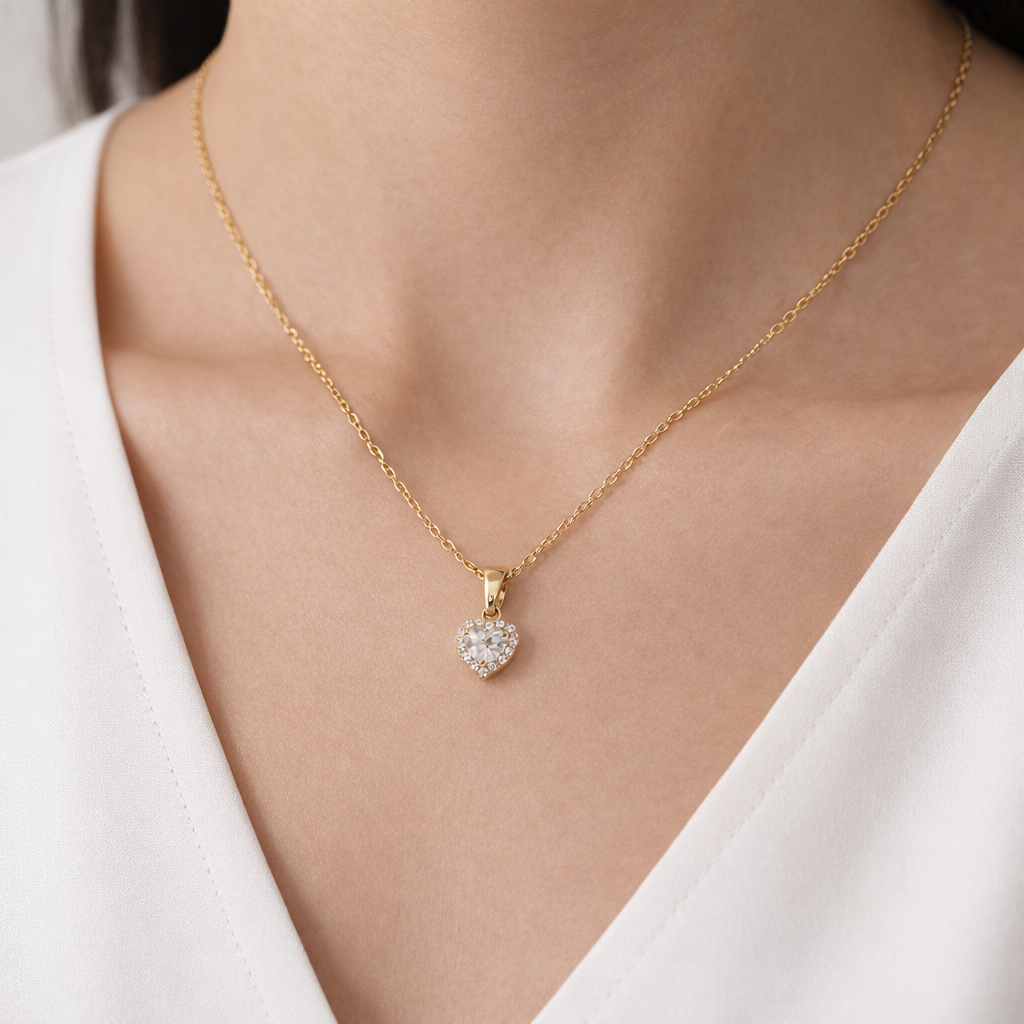 Aria Crystal Heart Necklace