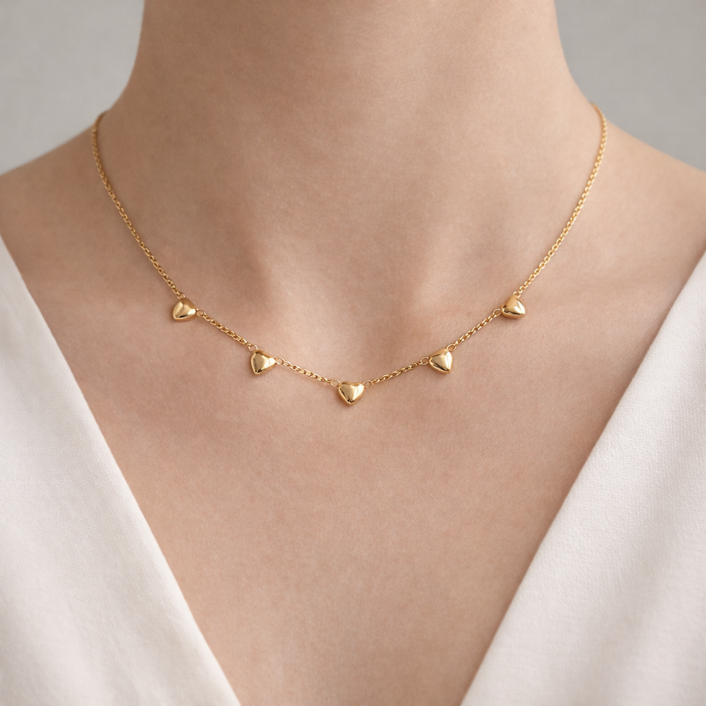 Amora Heart Station Necklace