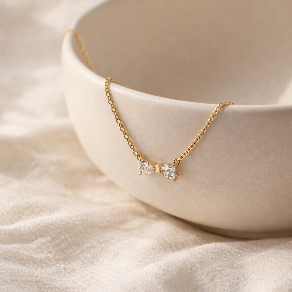 Celeste Bow Crystal Necklace