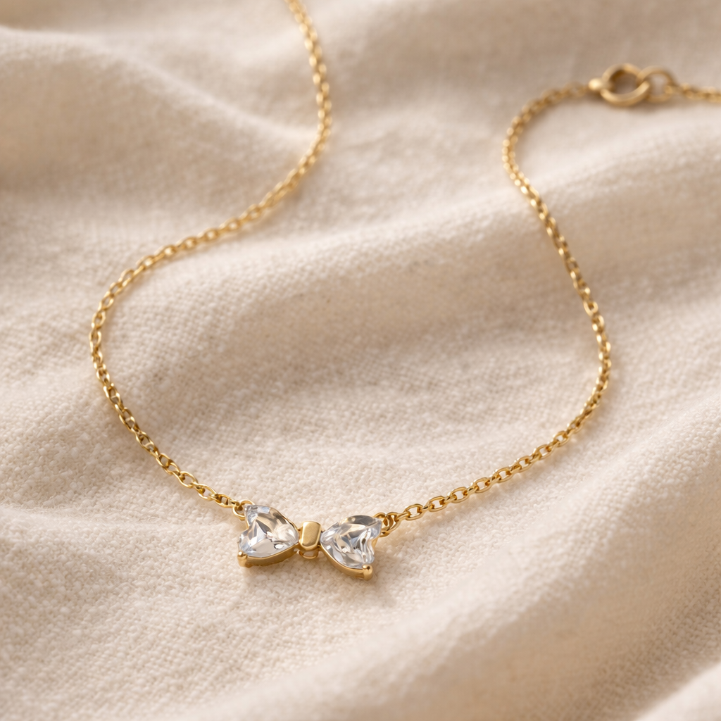 Celeste Bow Crystal Necklace
