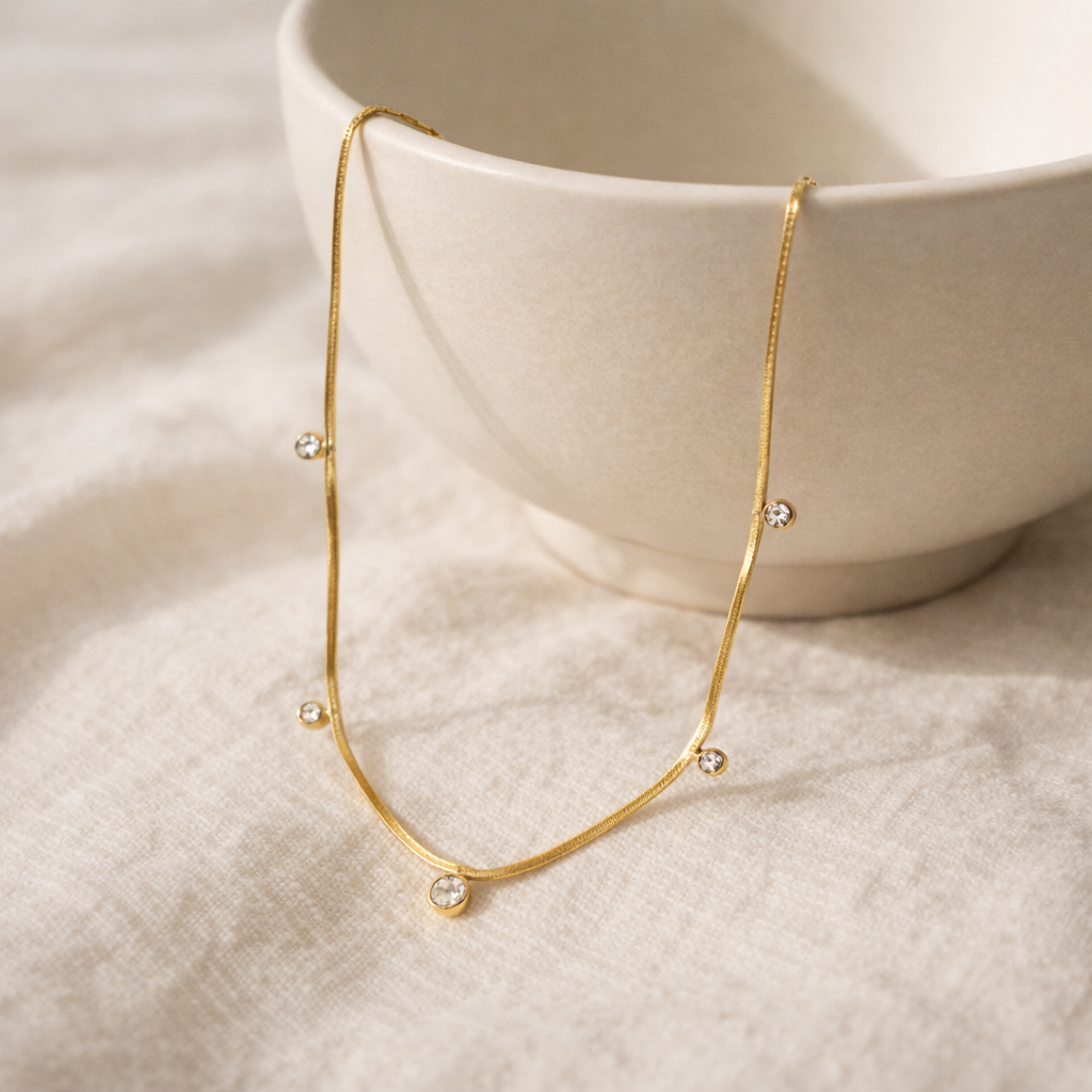 Lunara Crystal Curve Necklace