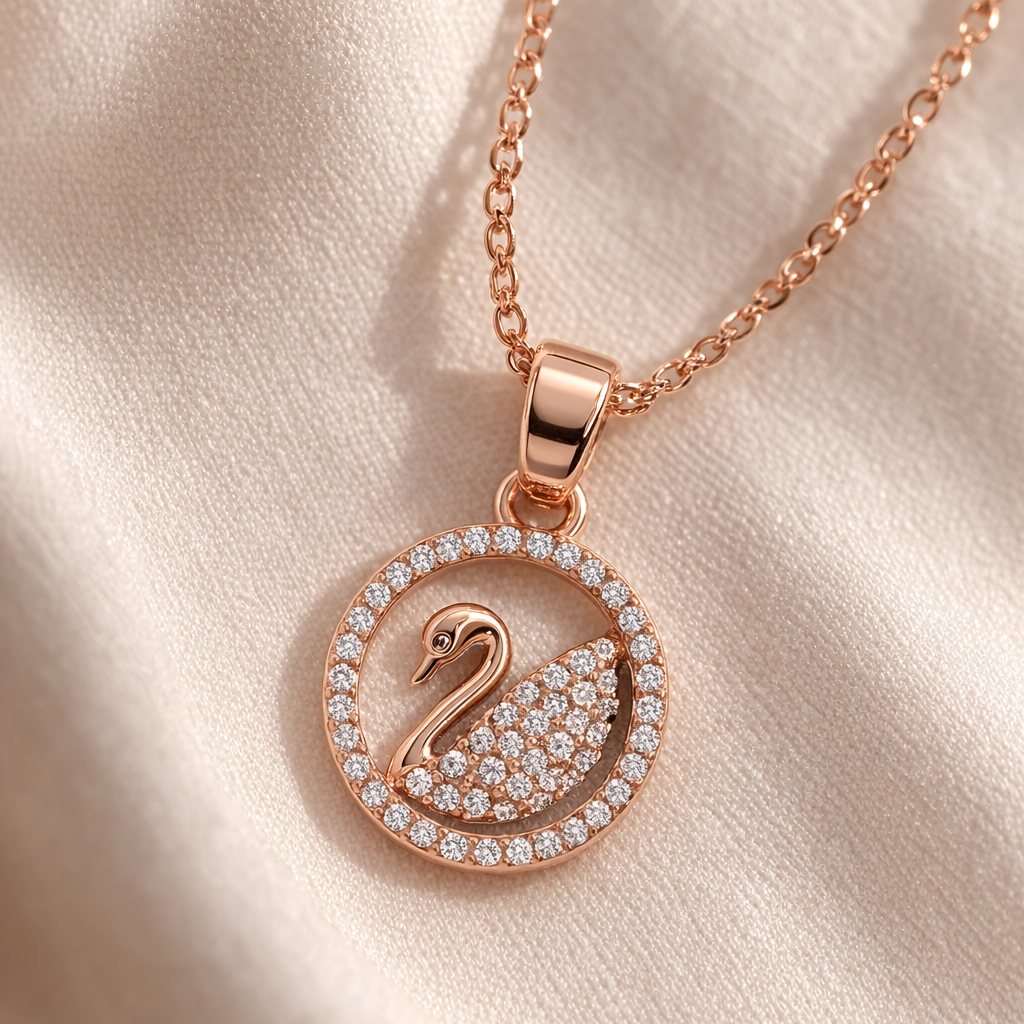 Serenelle Swan Halo Necklace