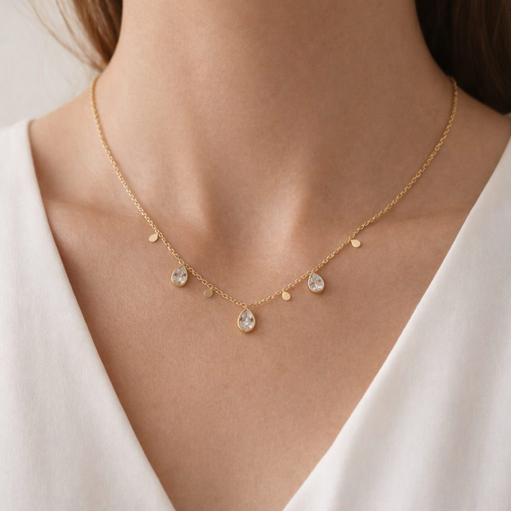 Aurelia Teardrop Charm Necklace