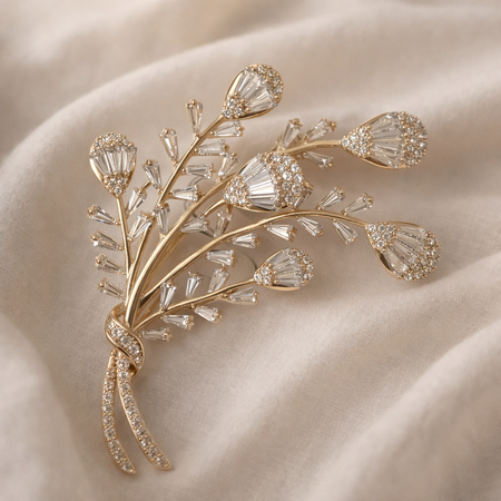 Valoria Crystal Bloom Brooch