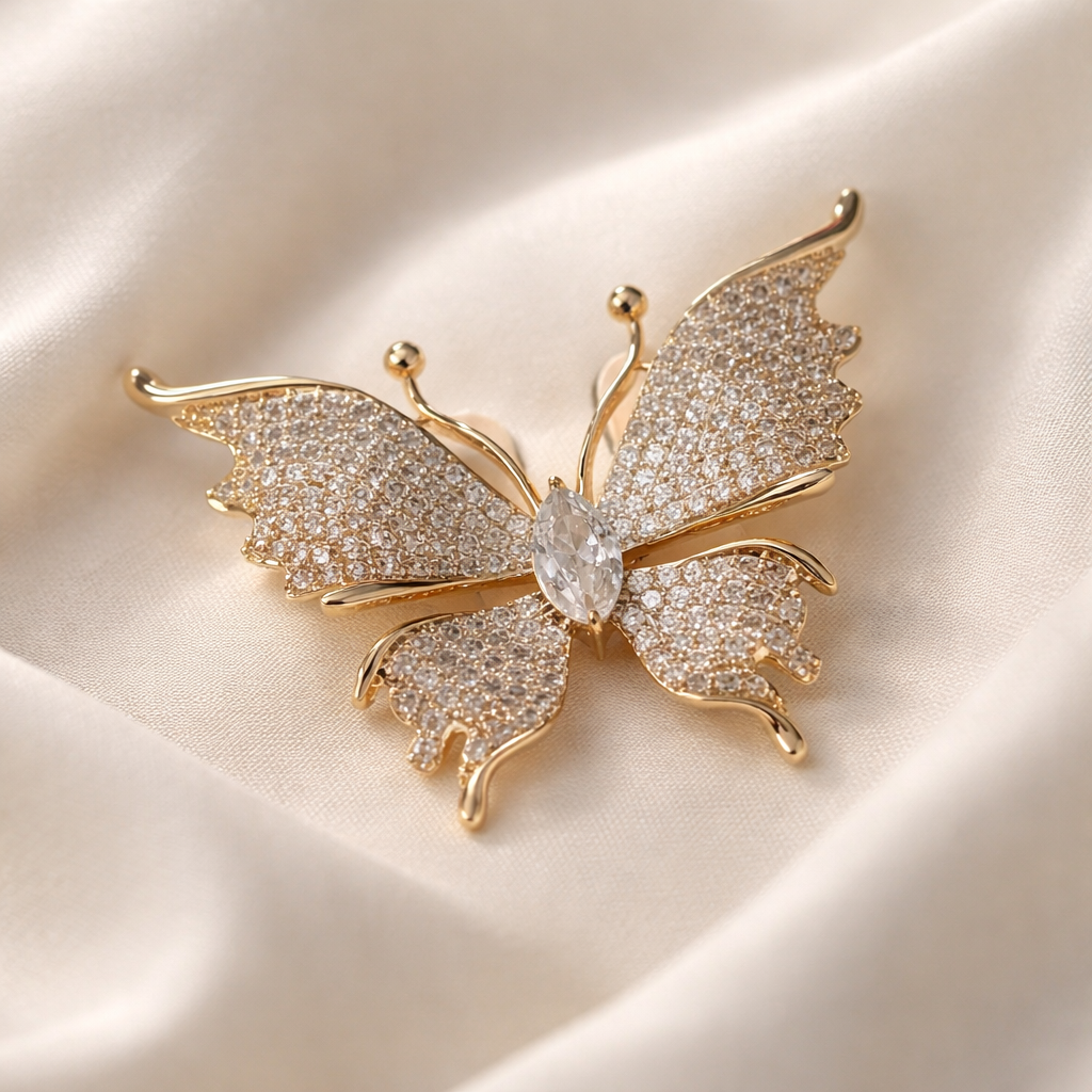 Celestelle Crystal Butterfly Brooch