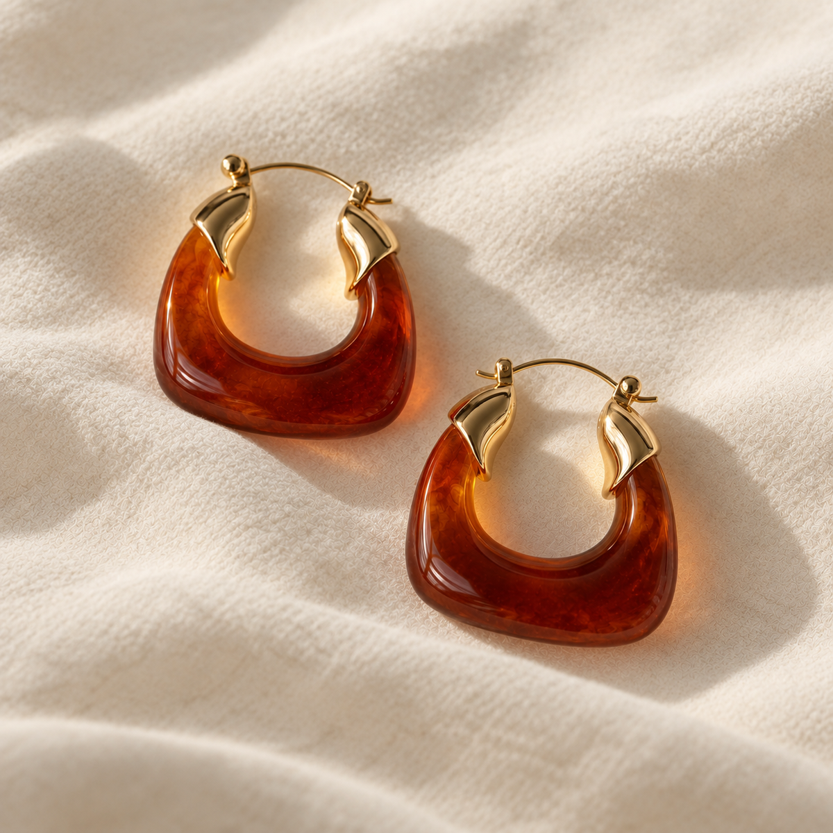 Solara Amber Hoop Earrings