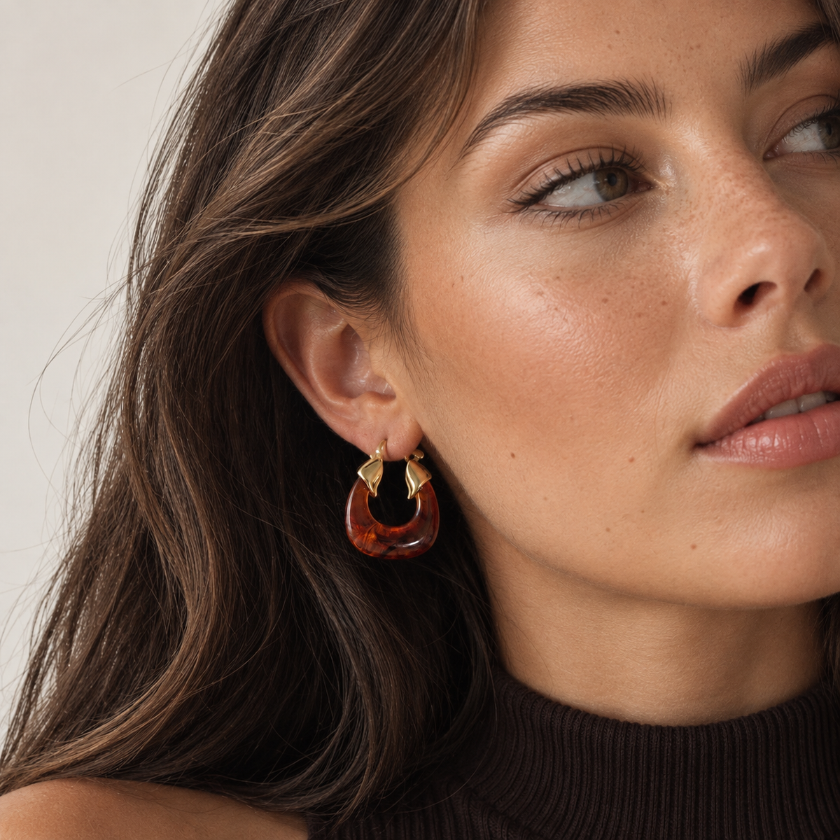 Solara Amber Hoop Earrings