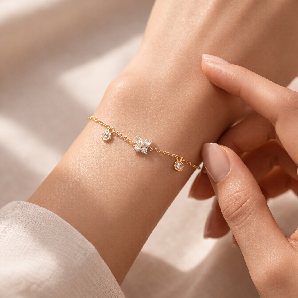 Elowen Crystal Butterfly Bracelet