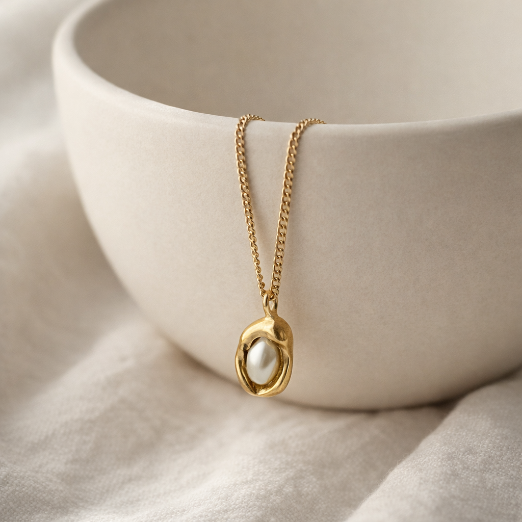 Pearly Glow Pendant Necklace