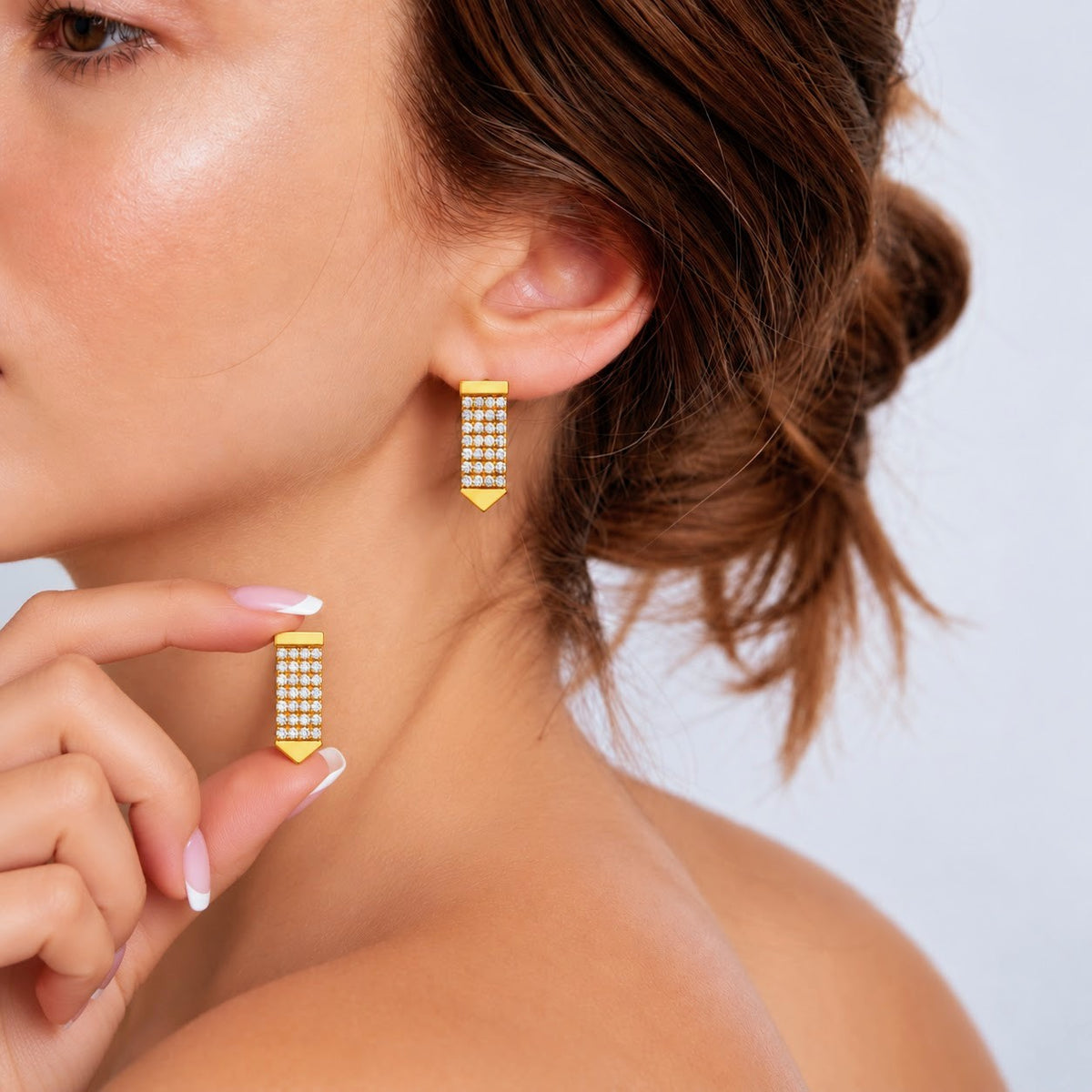 Tavessa Crystal Bar Drop Earrings