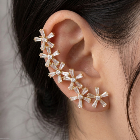 Celestia Floral Ear Cuffs Set