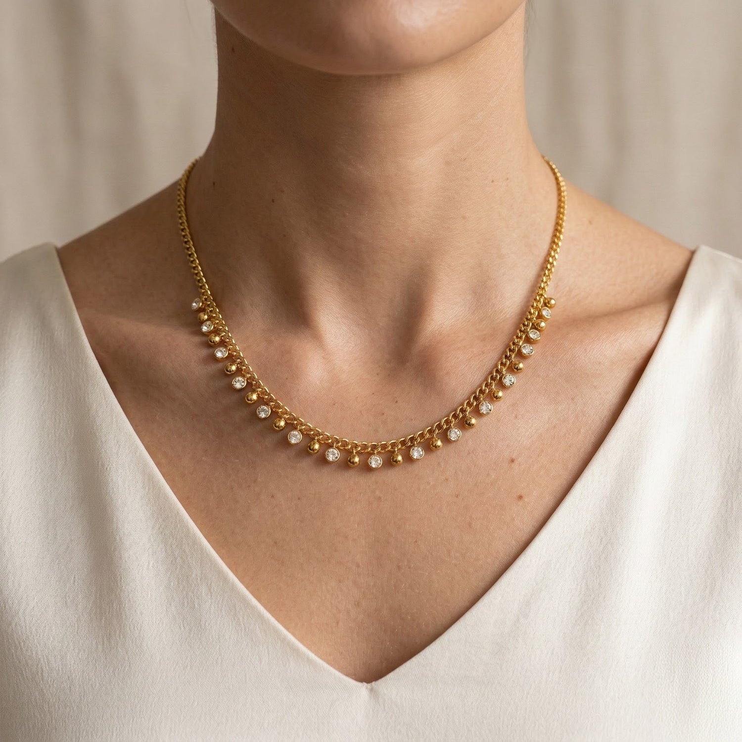 Aurielle Dainty Drop Choker