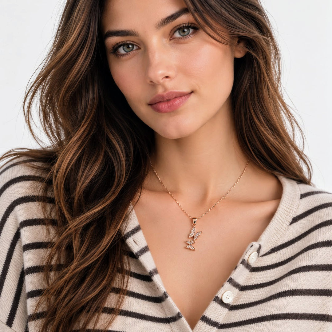 Marivelle Cascading Butterfly Necklace