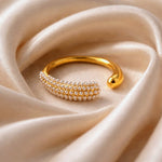 Gold pearl statement ring – House of June