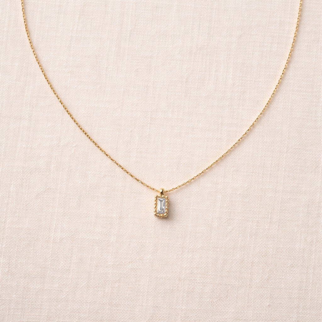 Baguette Prism Pendant Necklace