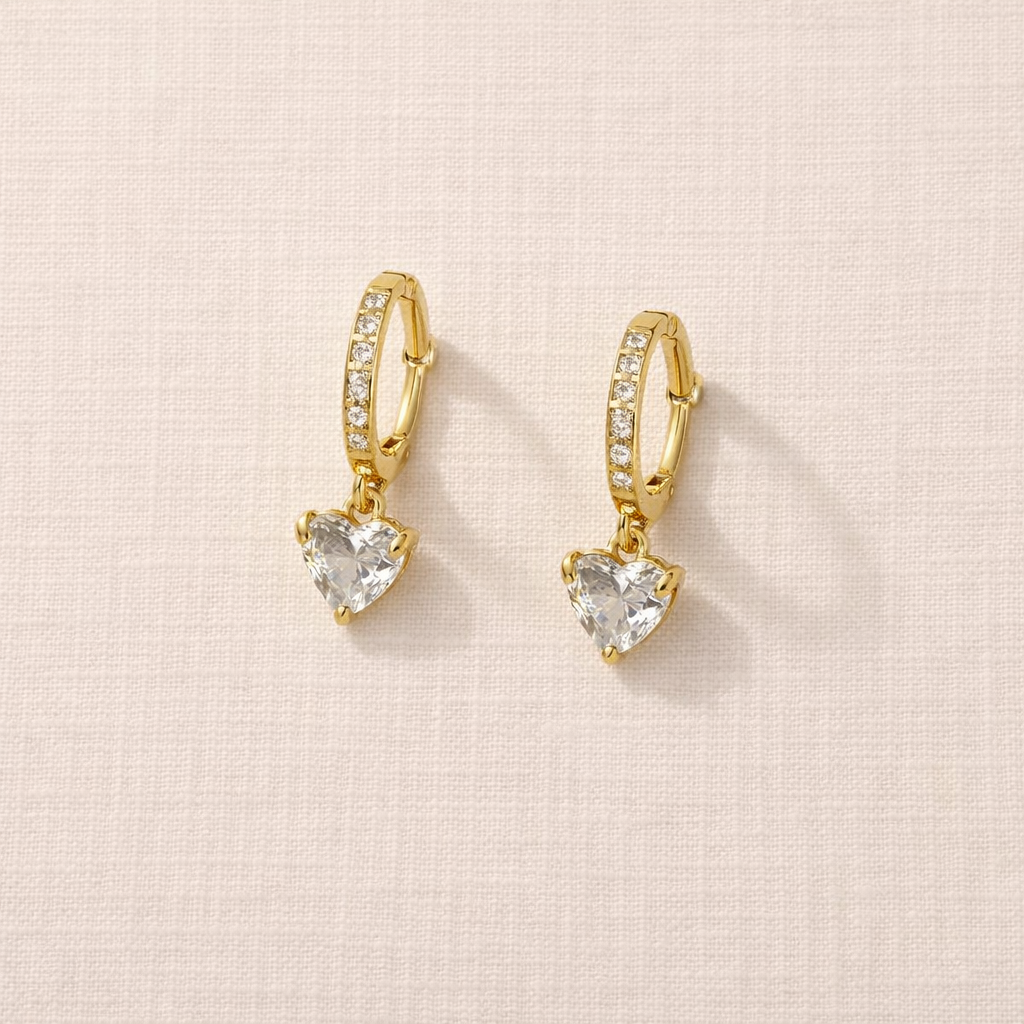 Celeste Heart Drop Earrings