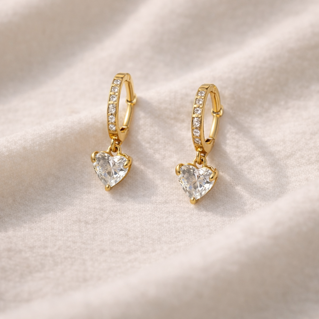 Celeste Heart Drop Earrings